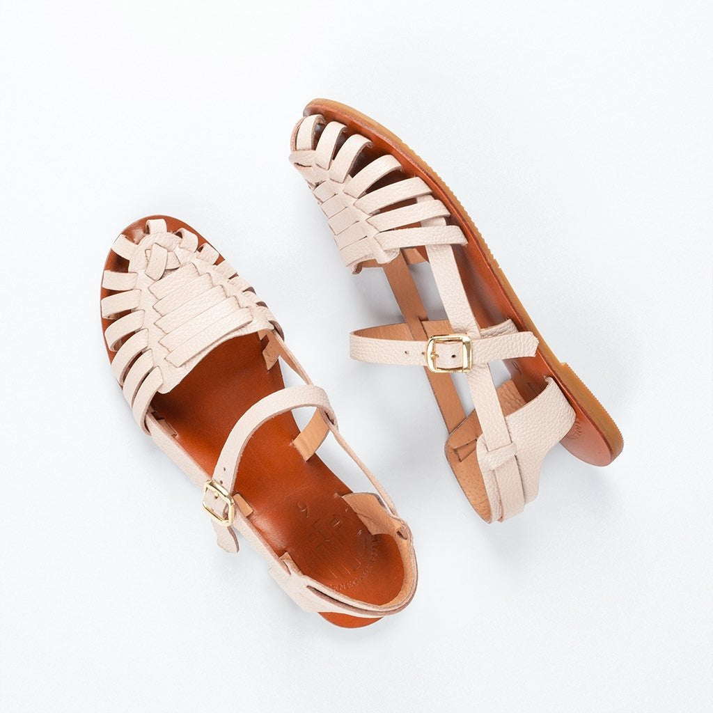 Formation Genuine Leather Sandals with Rubber Outsoles in Nude (4762229407879)